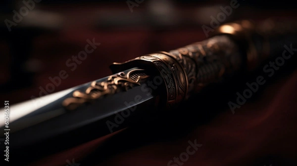 Fototapeta Japanese  Samurai Katana Sword image created by Generative AI