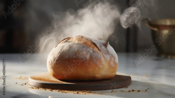 Fototapeta Artisanal Sourdough Bread Loaf image created by Generative AI
