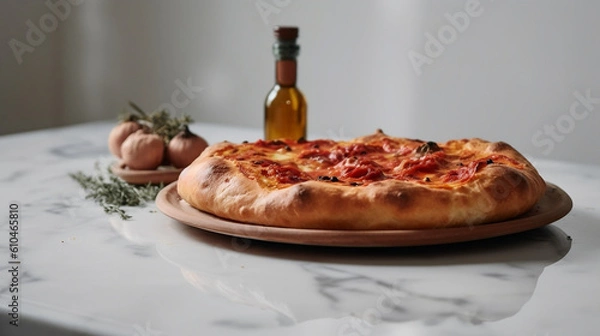 Fototapeta Italian Piza image created by Generative AI