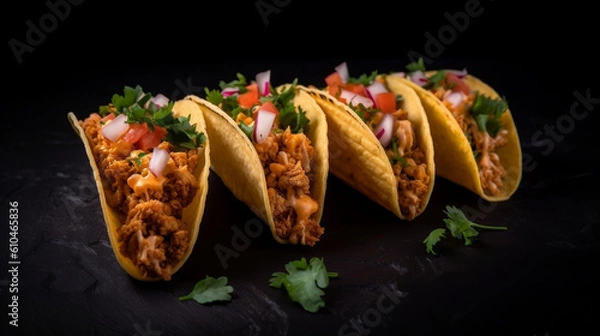 Fototapeta Taco Mexican Food image created by Generative AI