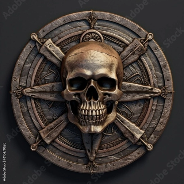 Obraz pirate skull medallion