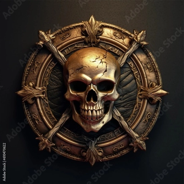 Obraz pirate skull medallion