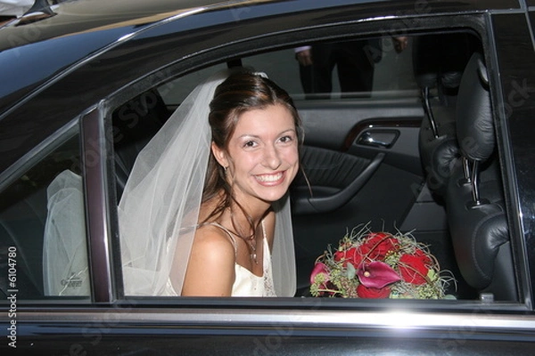 Obraz sposa in macchina