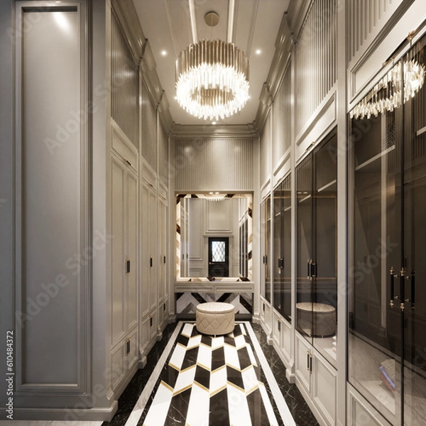 Obraz 3D Render Classic House Design