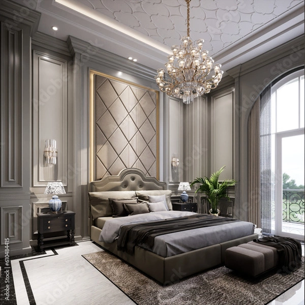 Obraz 3D Render Classic House Design