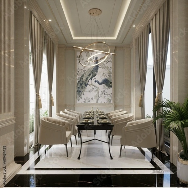 Obraz 3D Render Classic House Design