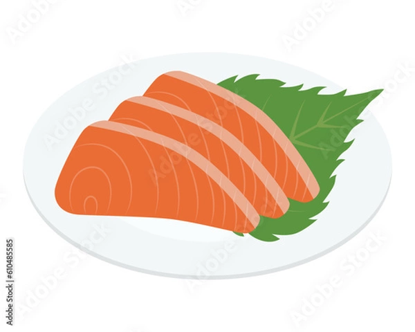 Obraz サーモンの刺身のイラスト
