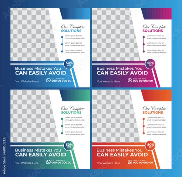 Obraz Digital Marketing Social Media Post design template Bundle