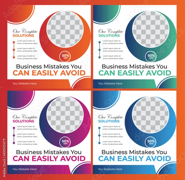 Obraz Digital Marketing Social Media Post design template Bundle