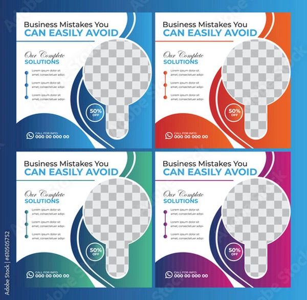 Obraz Digital Marketing Social Media Post design template Bundle