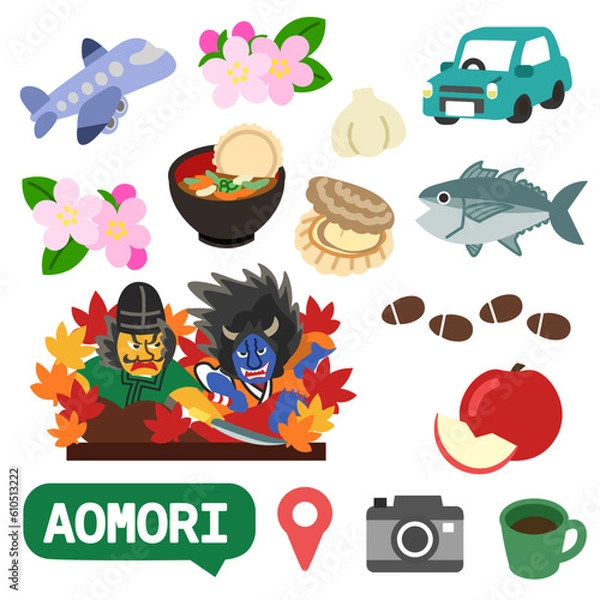 Obraz 青森のアイコン　線無し