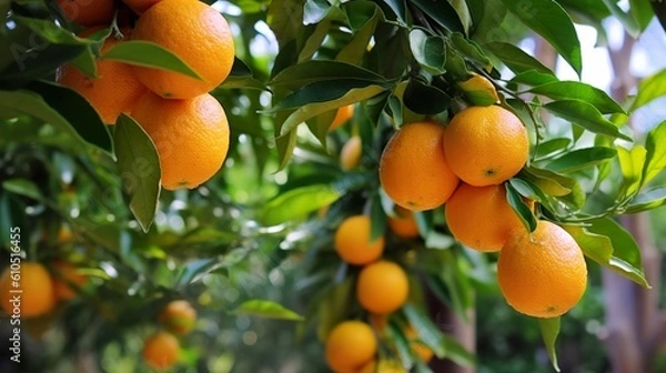 Fototapeta orange tree with fruits created with Generative AI
