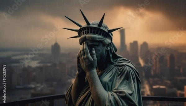 Obraz economic recession in the USA, Generative AI