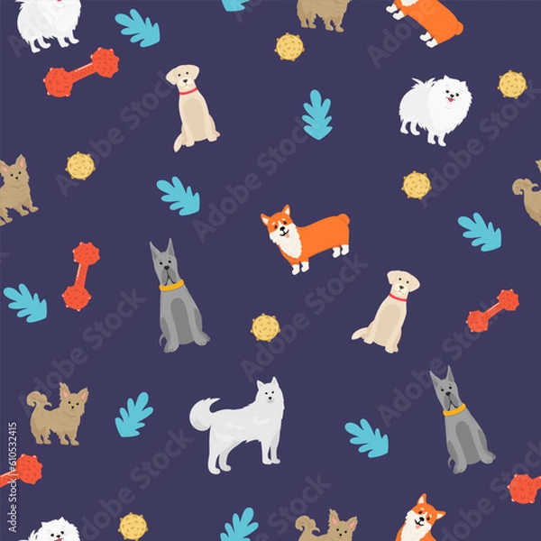 Fototapeta Dog pattern Geometric style semaless pattern