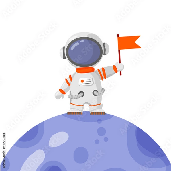 Fototapeta Astronaut and space elments elements. Galaxy for design, posters, backgrounds astronaut and space. Planet, comet, galaxy, alienships.