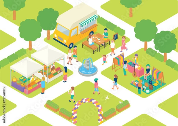 Obraz アイソメトリック　公園　イベント　ヨコ