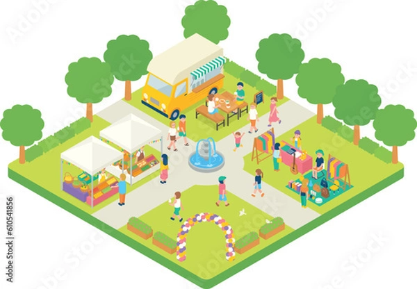 Obraz アイソメトリック　公園　イベント