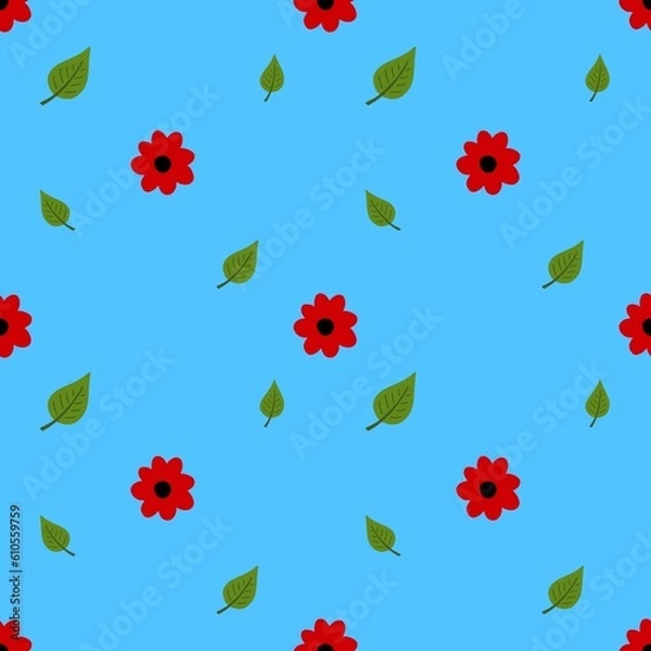 Obraz red flower and leaf in background