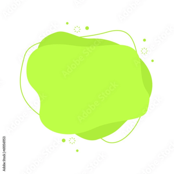 Fototapeta green flat abstract blob element isolated on white background	