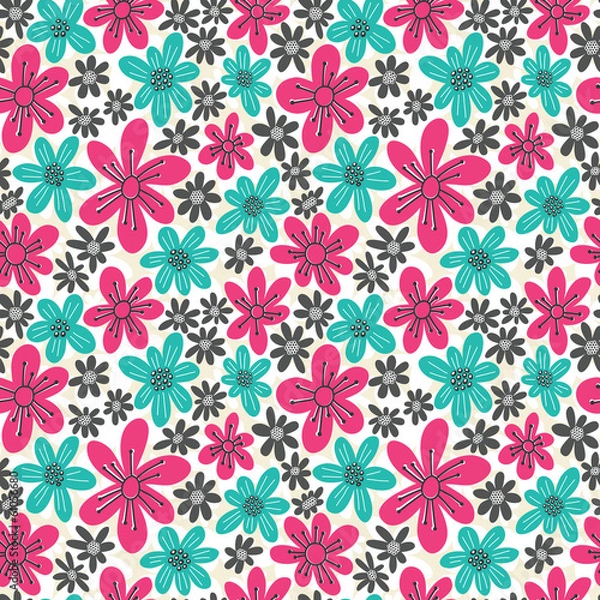 Fototapeta Seamless floral pattern