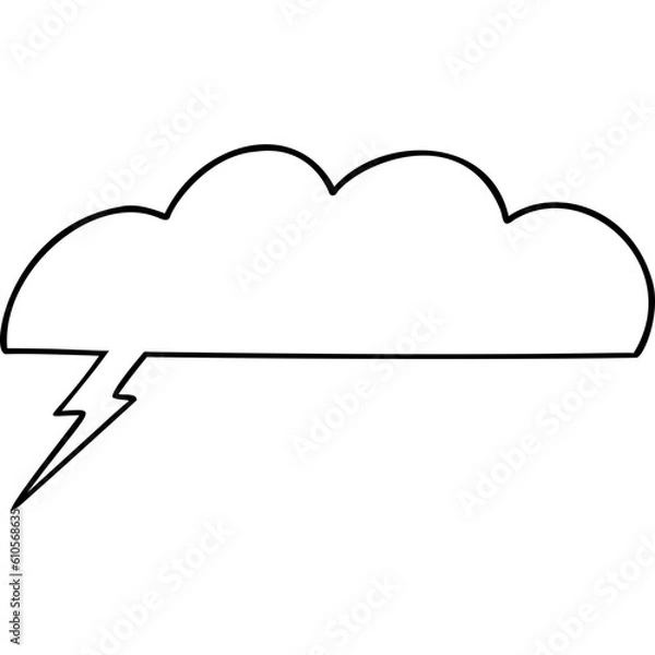Fototapeta Cloud Speech Bubble With Lightning Bolt