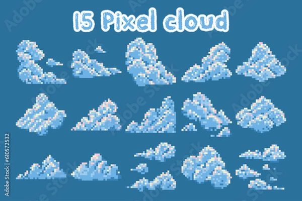 Obraz pixel cloud vector set