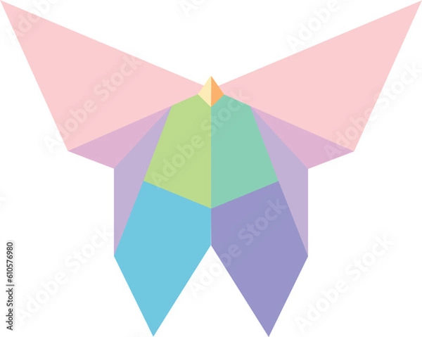 Fototapeta Color butterfly paper origami vector image