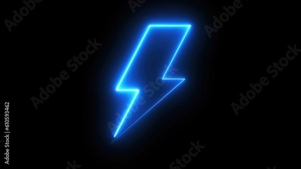 Fototapeta Neon lightning bolt