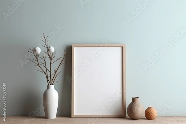 Fototapeta Mock up poster frame in modern interior background