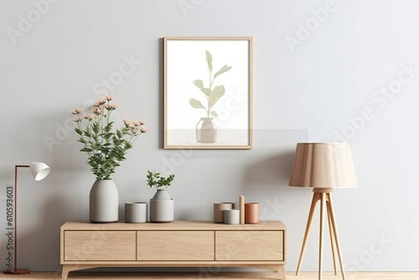 Obraz Mock up poster frame in modern interior background