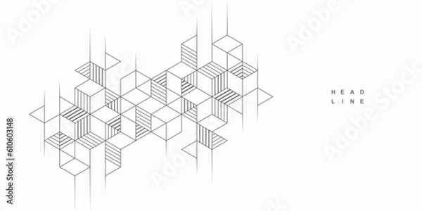 Obraz Abstract geometric technological background. Vector creative design.