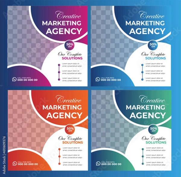 Obraz Digital Marketing Social Media Post design template Bundle