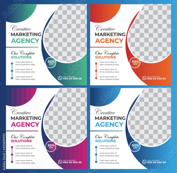 Obraz Digital Marketing Social Media Post design template Bundle