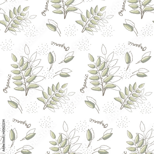 Fototapeta Seamless Organic Pattern with Twigs