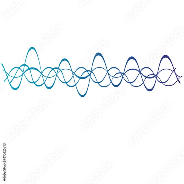 Fototapeta Sound waves. Psychedelic. Waves