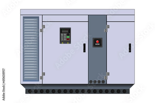 Fototapeta Diesel generator. Generator set. Vector graphics.