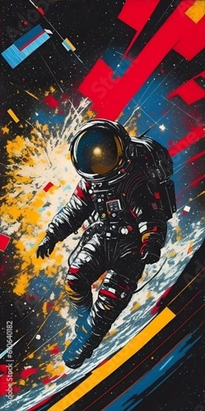 Obraz Astronaut in a space background, generative AI