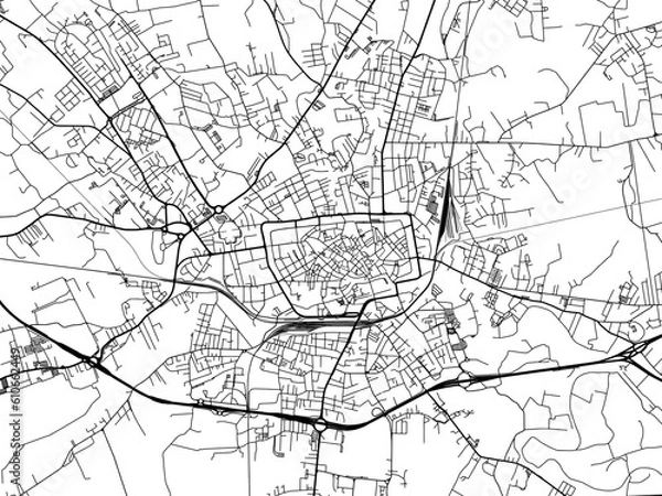 Obraz Vector road map of the city of  Treviso in the Italy on a white background.