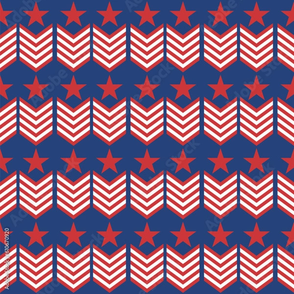 Obraz Seamless pattern with USA flag