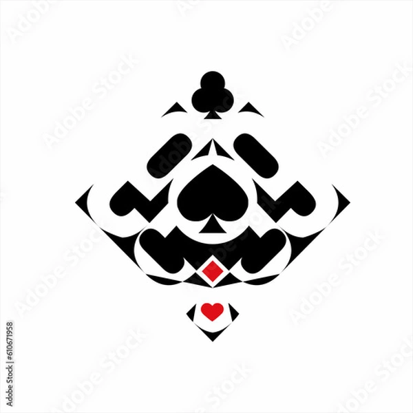 Fototapeta Abstract poker club logo design. Unique and unusual concept logo.