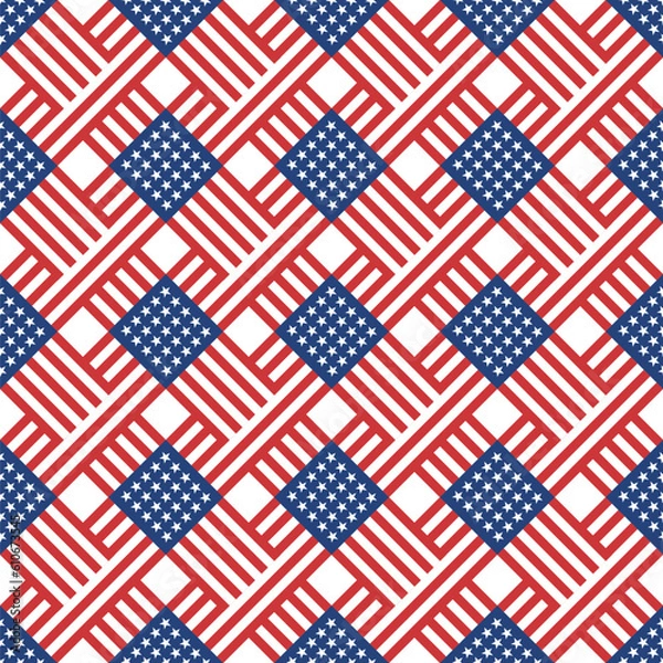 Obraz Seamless pattern with USA flag