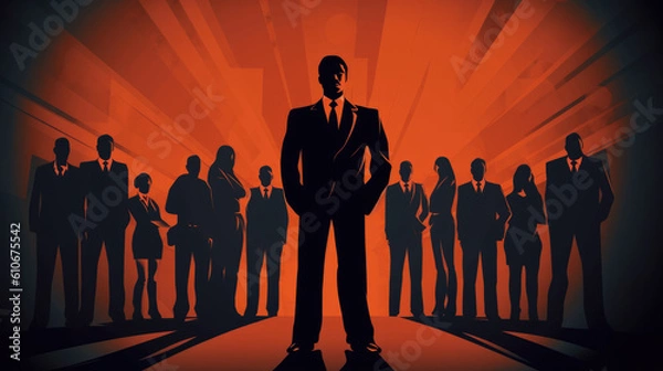 Fototapeta Vector Style Illustration of Leadership - A Business Leader. With Licensed Generative AI Technology Assistance.