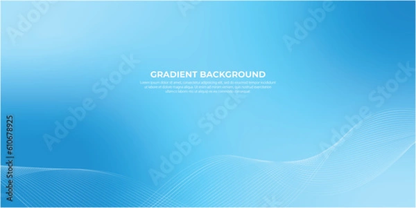 Fototapeta Blue Gradient Background With Wavy Line