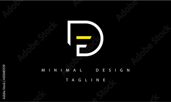 Fototapeta DF or FD Minimal Design Vector ART Illustration 