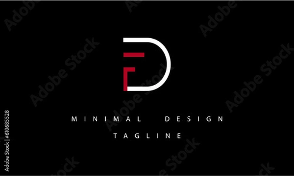 Obraz DF or FD Minimal Design Vector ART Illustration 