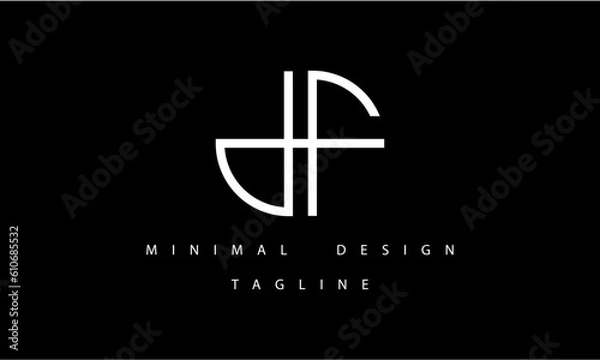 Obraz DF or FD Minimal Design Vector ART Illustration 