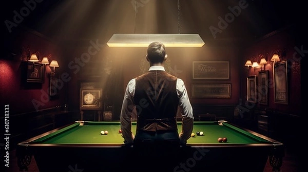 Fototapeta Billard Player, Generative AI, Illustration