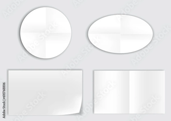 Obraz realistic empty paper folded isolated - 3d illustration