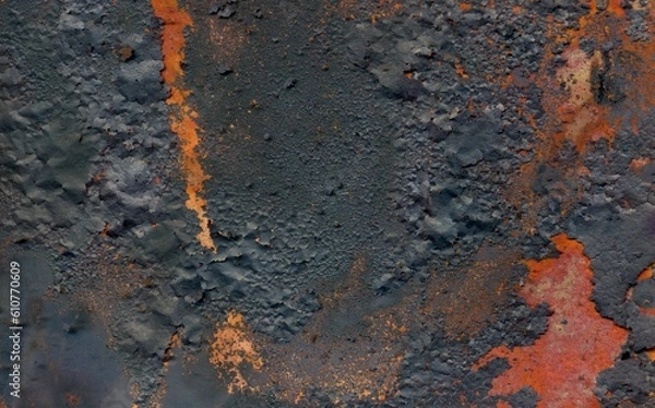 Fototapeta Grunge abstract background for design with copy space for text or image. Old rusty metal texture with scratches and cracks, spots of paint