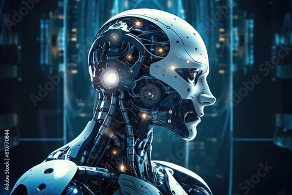 Fototapeta Artificial intelligence and machine learning. Generative AI